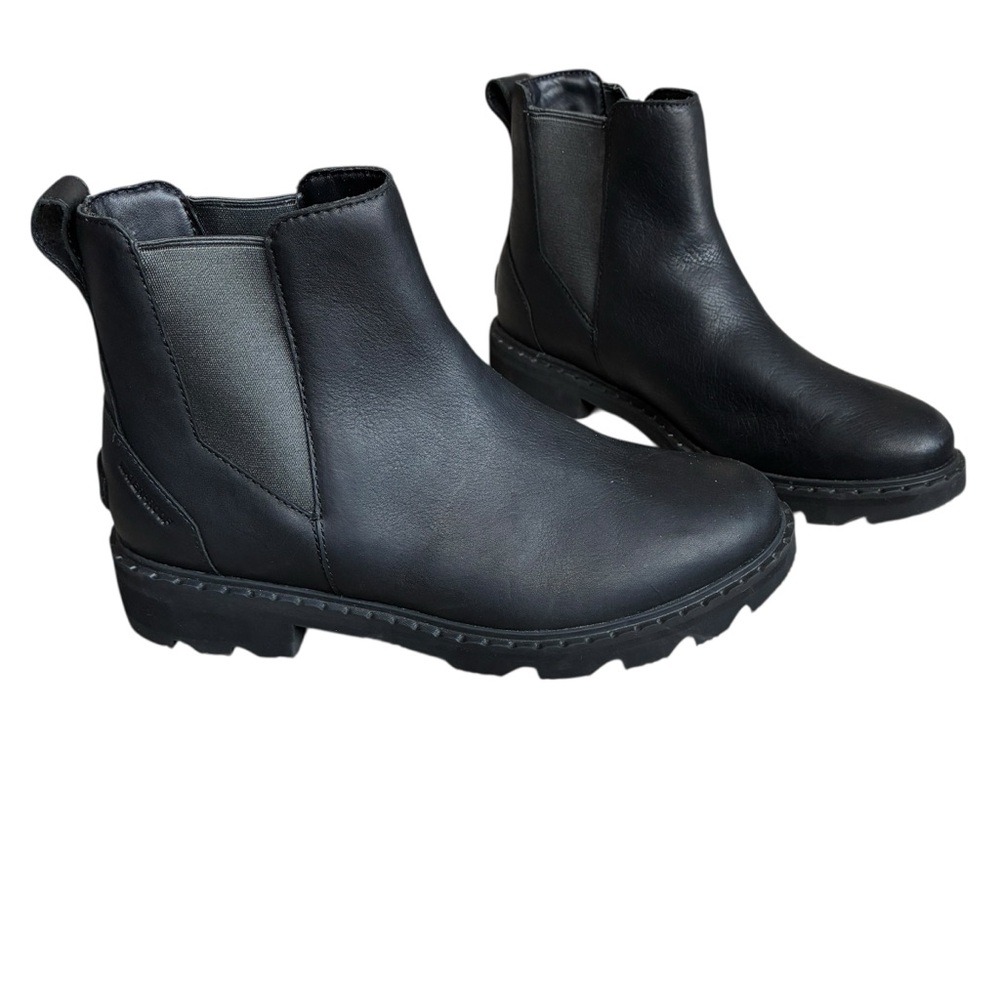 Sorel Waterproof Black Chelsea Boots Lug Sole Leather Size 9.5 - Picture 12 of 16